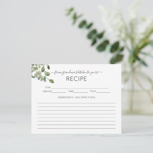 D'accompagnement Eucalyptus de la carte de recettes de cuisine de g (Debout devant)
