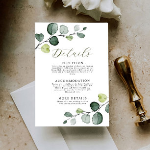 D'accompagnement Eucalyptus Mariage Détails Carte de boîtier