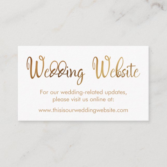 D'accompagnement Faux Gold Foil, Site Mariage Insérer une carte (Devant)