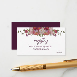 D'accompagnement Feuille Et Fleurs Bourgogne Mariage Carte Enregist
