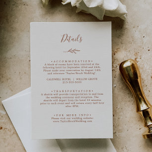 D'accompagnement Feuille minimale   Boho Cream Details Carte de boî