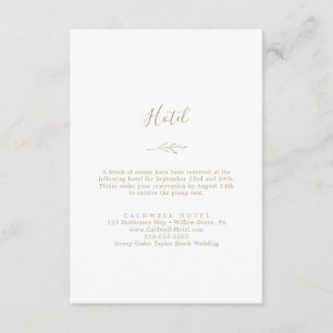 D'accompagnement Feuille minimale   Carte de boîtier Gold Hotel