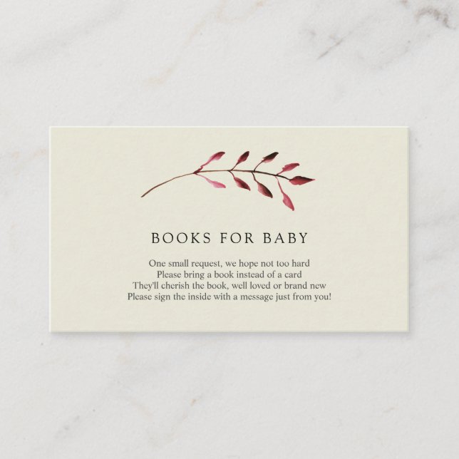 D'accompagnement Feuilles d'automne Livres pour Baby insert carte (Devant)