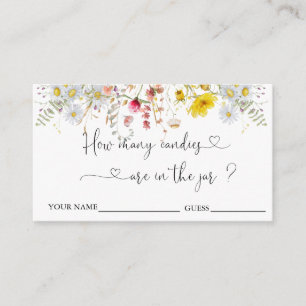 D'accompagnement Fleur sauvage Devinez combien de bonbons carte de 