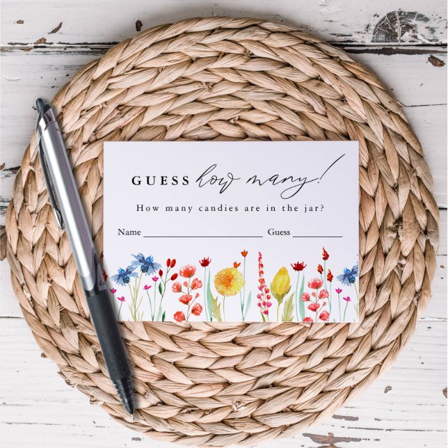 D'accompagnement Fleur sauvage Frontière Devinez Combien De Carte D (Créateur téléchargé)