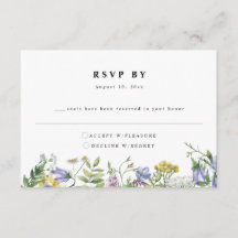 Fleur sauvage Garden Boho Wedding Carte RSVP