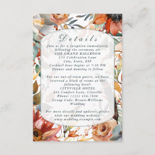 D'accompagnement Fleur sauvage Spirit Boho Mariage Carte de boîtier