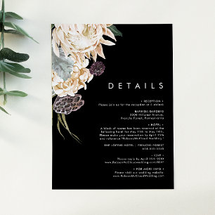 D'accompagnement Floral blanc   Carte de boîtier Black Details