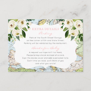 D'accompagnement Floral Carte Pink Travel Thème Baby shower Info