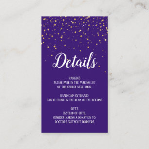 D'accompagnement Gold Confetti sur Purple Détails Insérer une carte