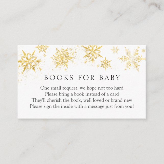 D'accompagnement Gold Snowflake Livres pour Baby insert carte (Devant)