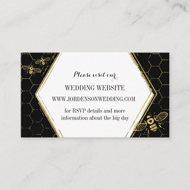 D'accompagnement Honey Bee Black Gold Carte de site Web personnalis (Devant)