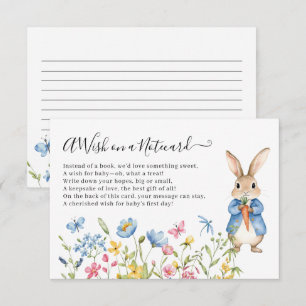 D'accompagnement Lapin Floral Souhait sur une carte de vœux Baby Sh