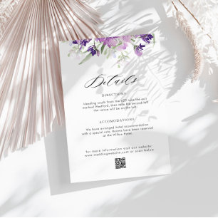 D'accompagnement lavande florale détails mariage carte de boîtier