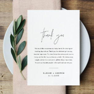 D'accompagnement Lettre Mariage Merci HARLOSE Carte de note Napkin