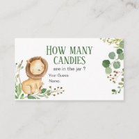 Lion vert bébé Combien de bonbons Carte de boîtier