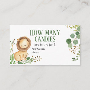 D'accompagnement Lion vert bébé Combien de bonbons Carte de boîtier