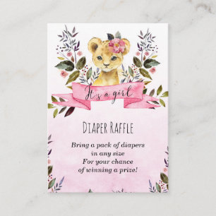 D'accompagnement lionceau rose fille Diaper Raffin carte boîtier
