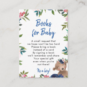 D'accompagnement livre garçon floral bleu pour la carte de demande 