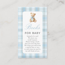 Livres de Baby Shower Preppy Bear Boy pour Carte d