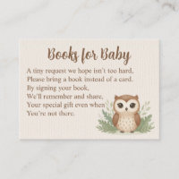 Livres de hibou d'aquarelle pour la carte de boîti
