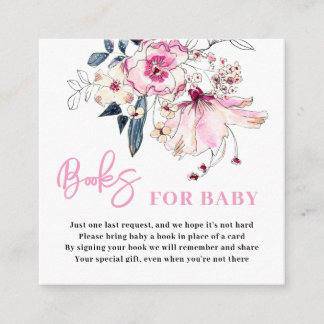 D'accompagnement Livres floraux roses pour carte Baby shower
