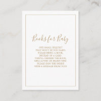 Livres minimalistes en or pour carte bébé