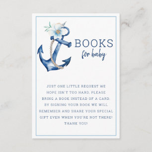 D'accompagnement Livres pour carte bébé Ancre bleu marine Baby Sh