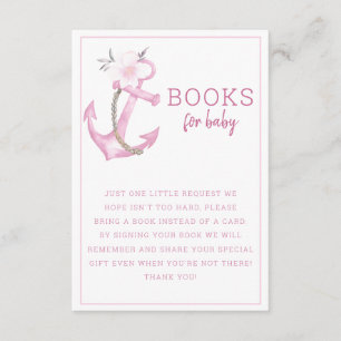 D'accompagnement Livres pour carte bébé Ancre rose nautique Baby