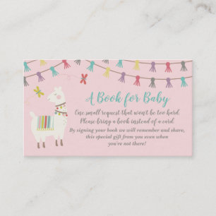 D'accompagnement Llama Apportez Une Carte Baby shower Livre Rose