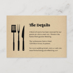 D'accompagnement Mariage BBQ - Informations Détails Carte de boîtie
