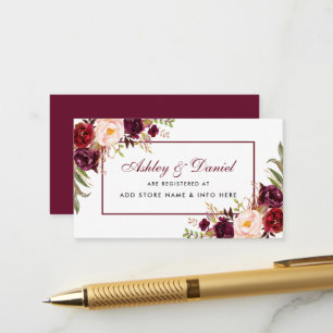 D'accompagnement Mariage Bourgogne Floral Registre Insérer carte BR
