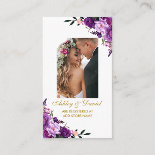 D'accompagnement Mariage Purple Floral Photo Registre Insérer carte