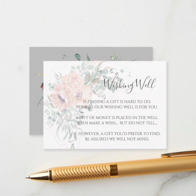 D'accompagnement Mariage rose pâle désirant carte de boîtier bien (Devant/Arrière en situation)
