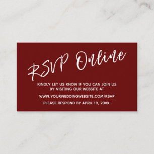 D'accompagnement Mariage RSVP en ligne écriture Décontractée carte 