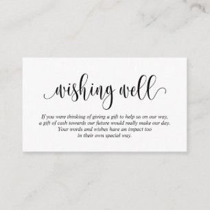 D'accompagnement Mariage Wishing Well, Carte de boîtier de script m
