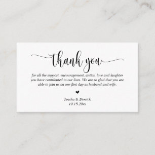 D'accompagnement Merci mariage, Carte de boîtier de script moderne