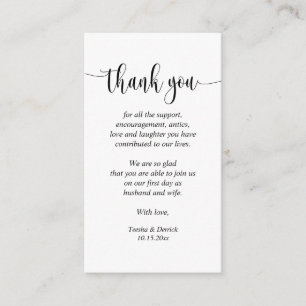 D'accompagnement Merci mariage, Carte de boîtier de script moderne