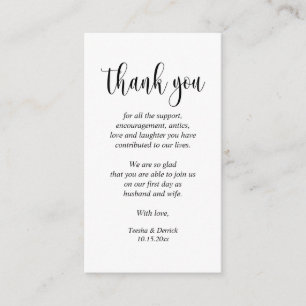 D'accompagnement Merci mariage, Carte de boîtier de script moderne