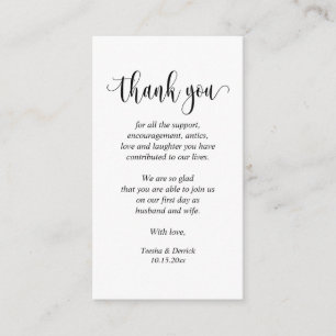 D'accompagnement Merci mariage, Carte de boîtier de script moderne