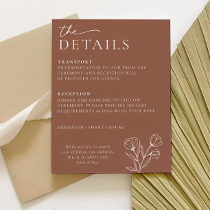 D'accompagnement Mini Terracotta Détails du Mariage Carte PEYTON