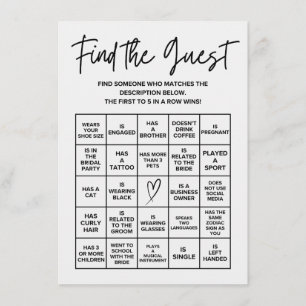 D'accompagnement Minimaliste Trouvez la carte de jeu de bingo de ma