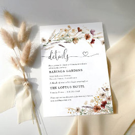 D'accompagnement Minuscule Mariage Fleur sauvage Détails Carte de b