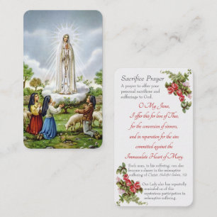 D'accompagnement Notre-Dame de Fatima - Carte "Sacrifice Prière"