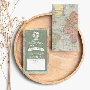 D'accompagnement "Oh les endroits où tu iras !" Baby shower Carte d