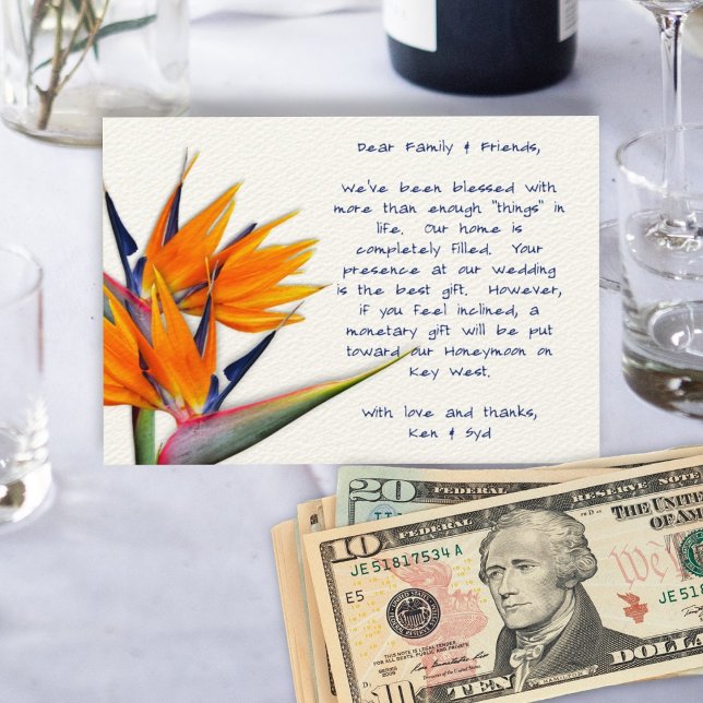 D'accompagnement Oiseau de paradis de la carte de voeux de mariage  (Créateur téléchargé)