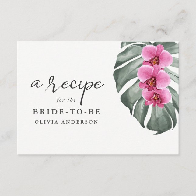 D'accompagnement Orchidées roses chaudes sur la carte de recette Mo (Devant)