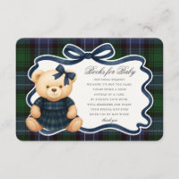 Ours à nœud papillon Prépa Plaid Livres pour Carte