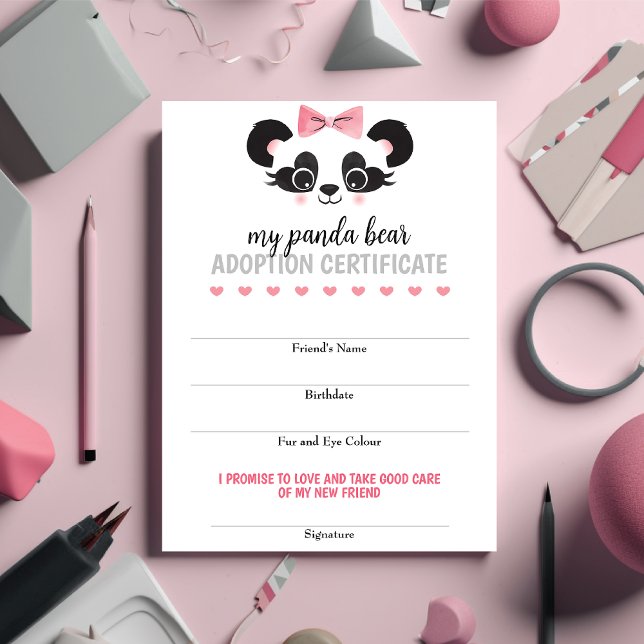 D'accompagnement Panda Bear Pink Adoptez Une Carte De Jeu D'Ami Ani (Créateur téléchargé)
