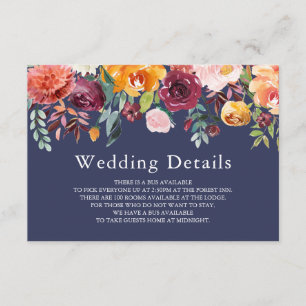 D'accompagnement Paprika Bourgogne Floral Mariage Détails Carte